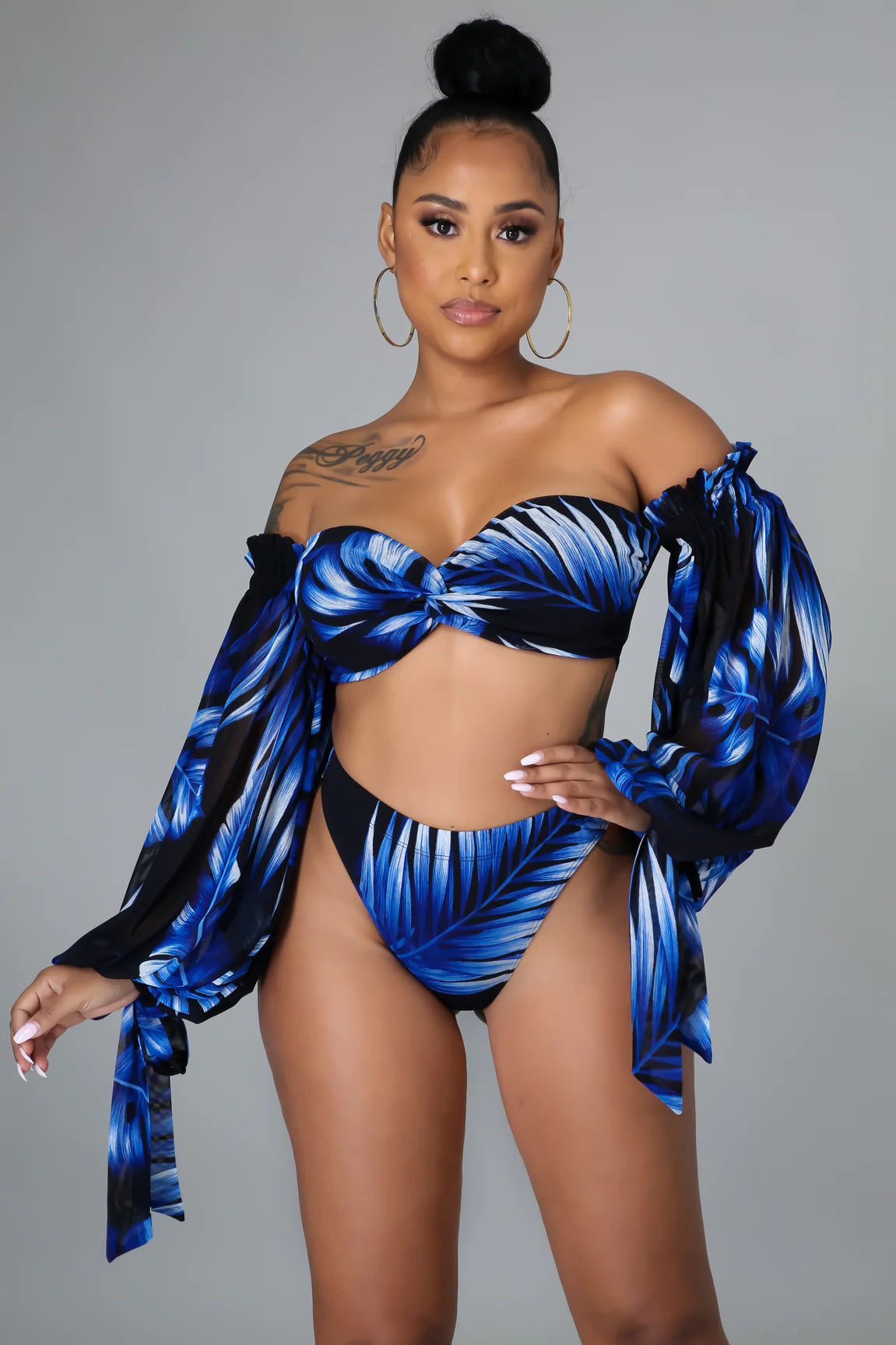 3pc Tropical Palms Swim Set