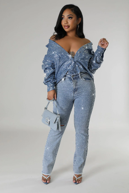 Shiny Night Denim Shirt