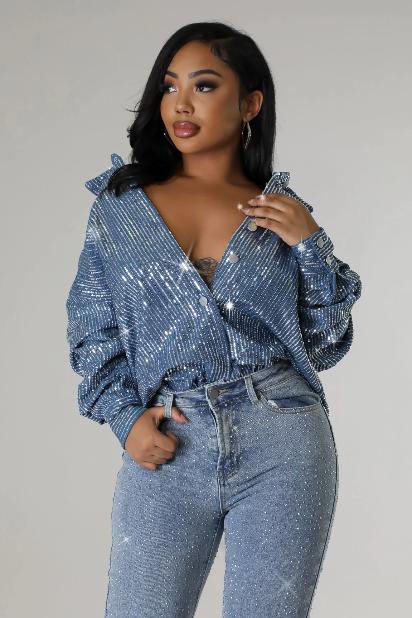 Shiny Night Denim Shirt