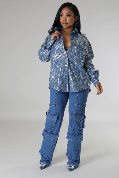 Shiny Night Denim Shirt