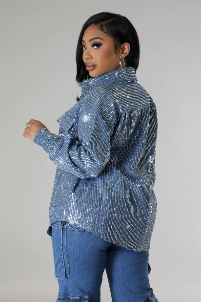 Shiny Night Denim Shirt