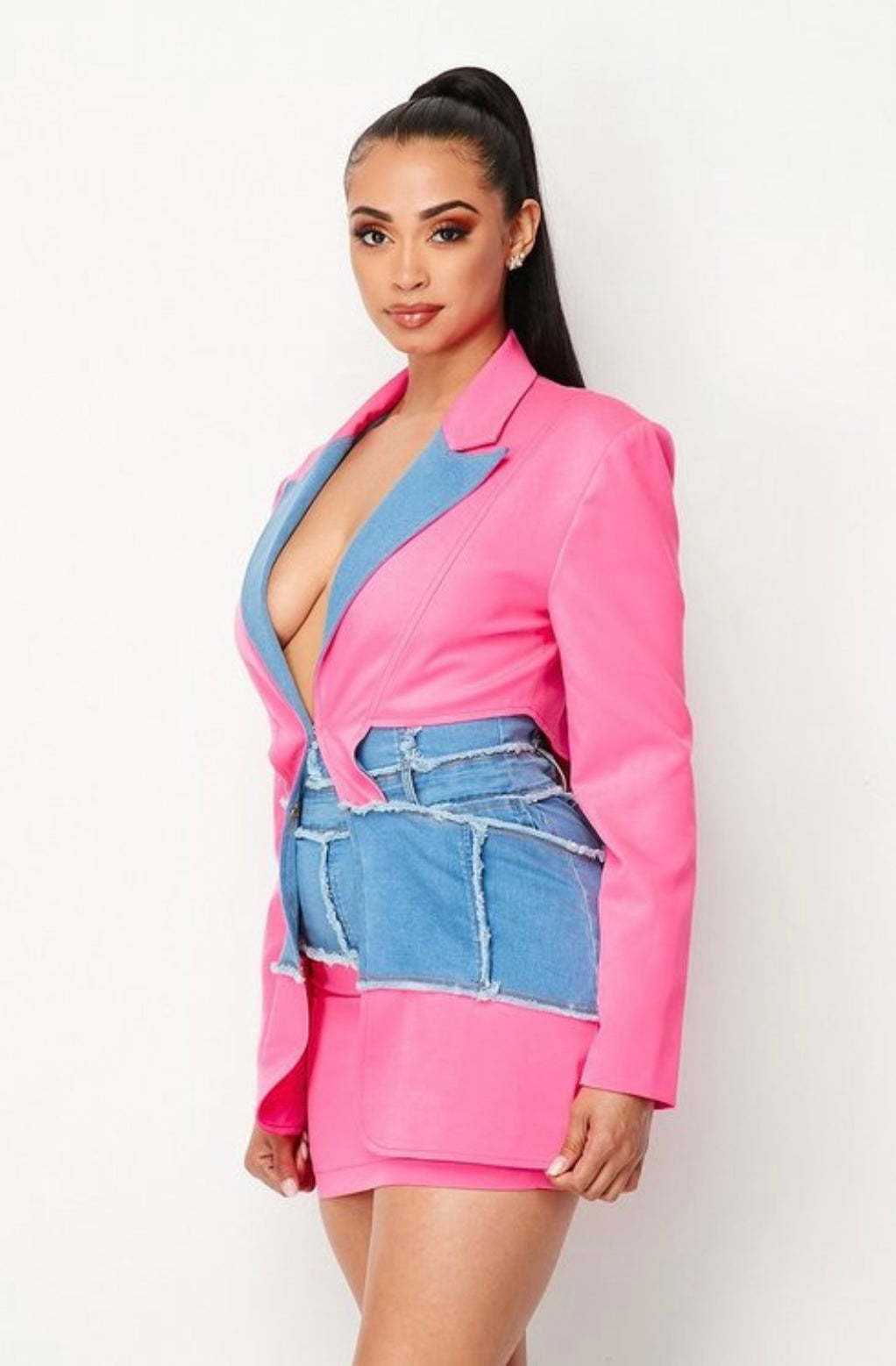 Pink and Jean Suit set