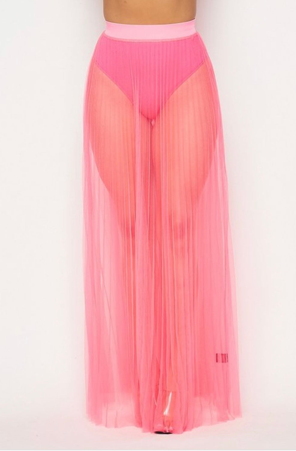 Pink Sheer Maxi Skirt