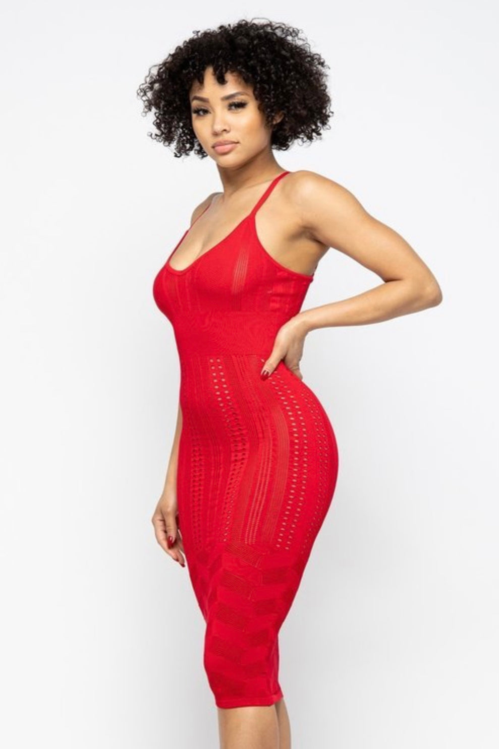 Red crochet Style dress