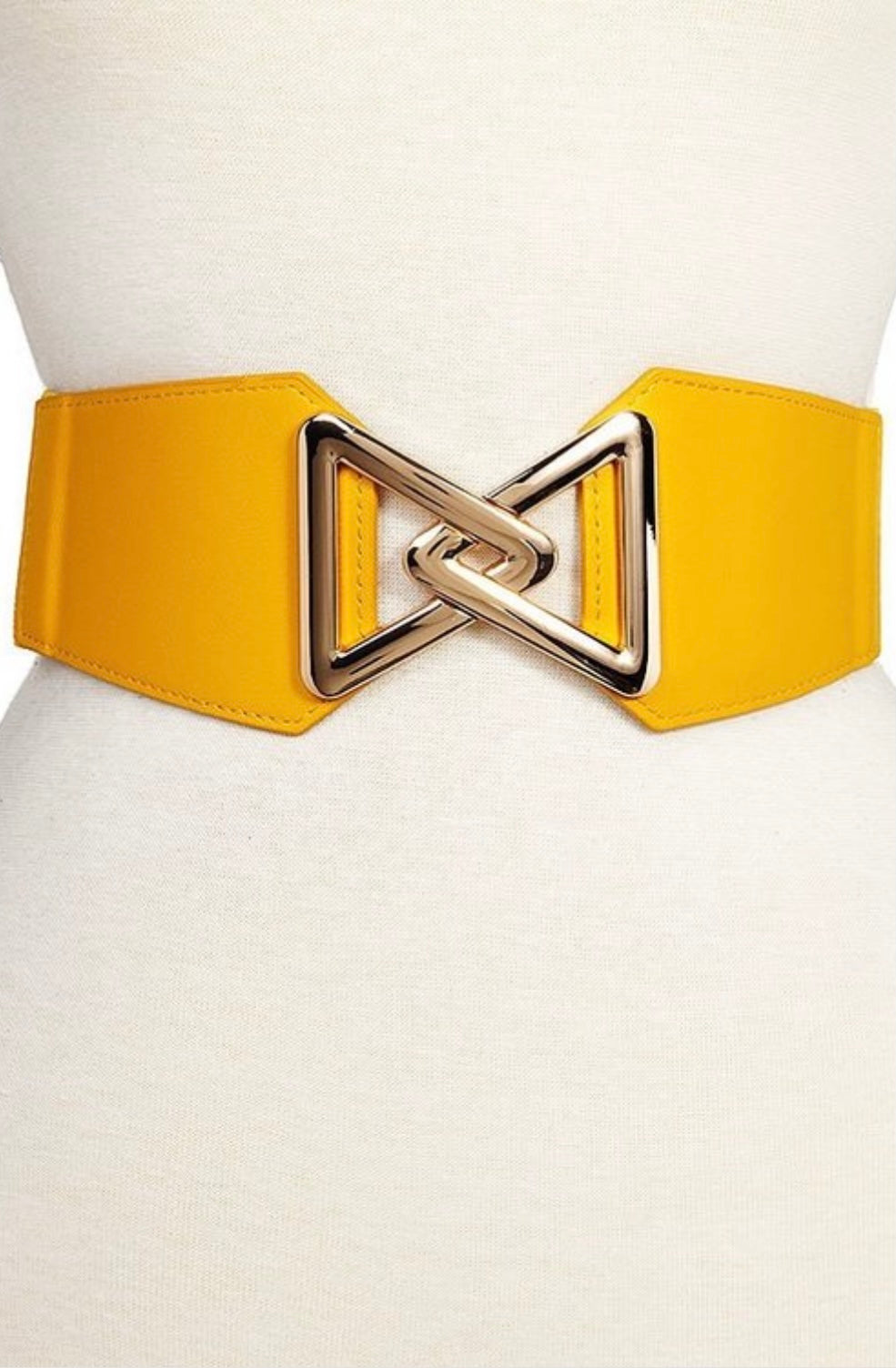 TRIANGLE BUCKLE ACCENT FASHION STRETCH BELT