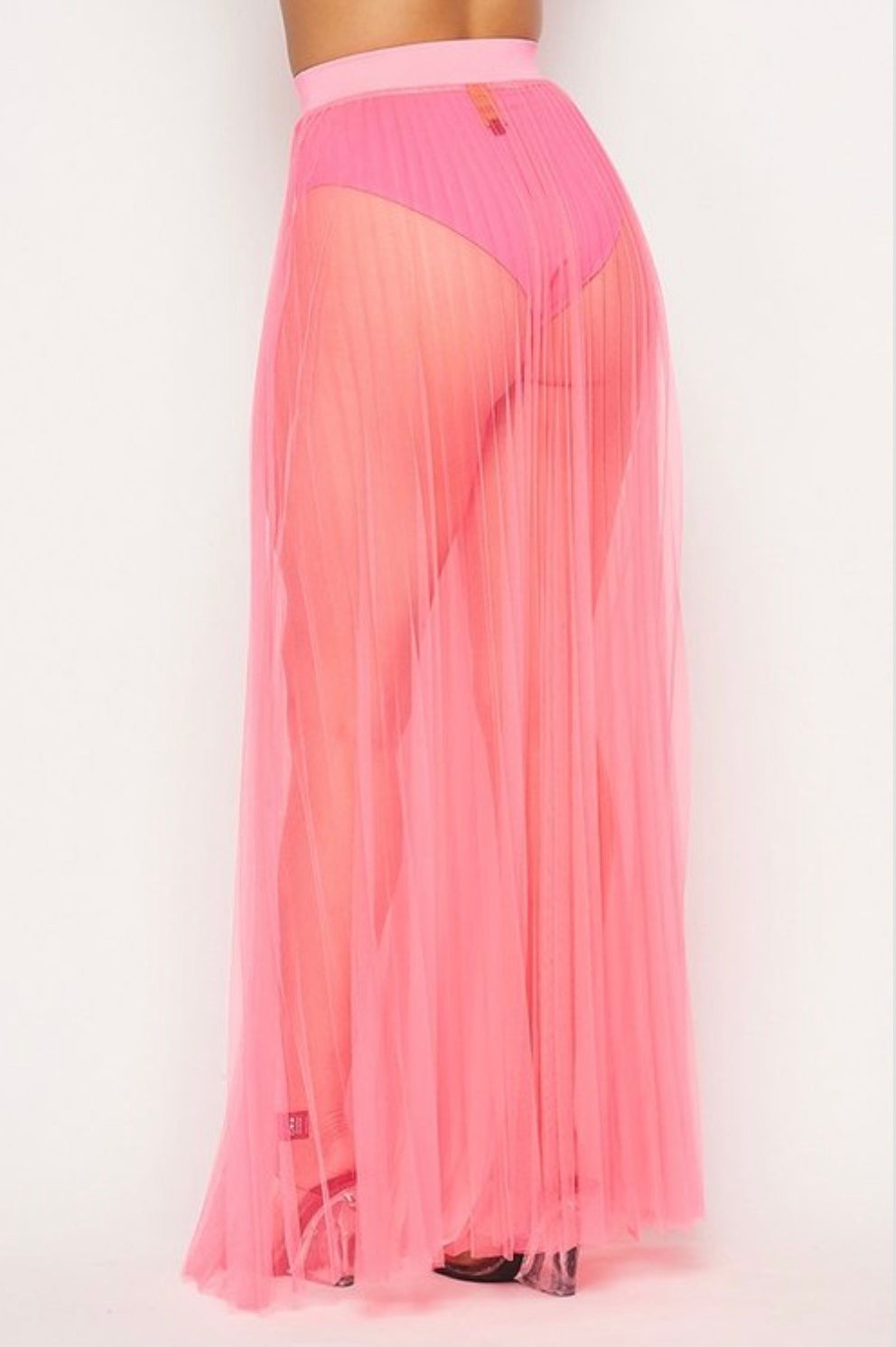 Pink Sheer Maxi Skirt