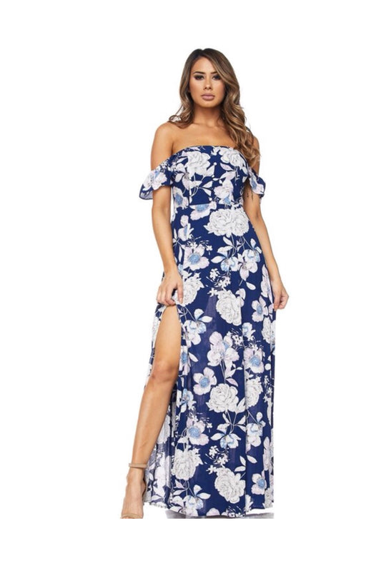 Floral Print Off the shoulder maxi dress