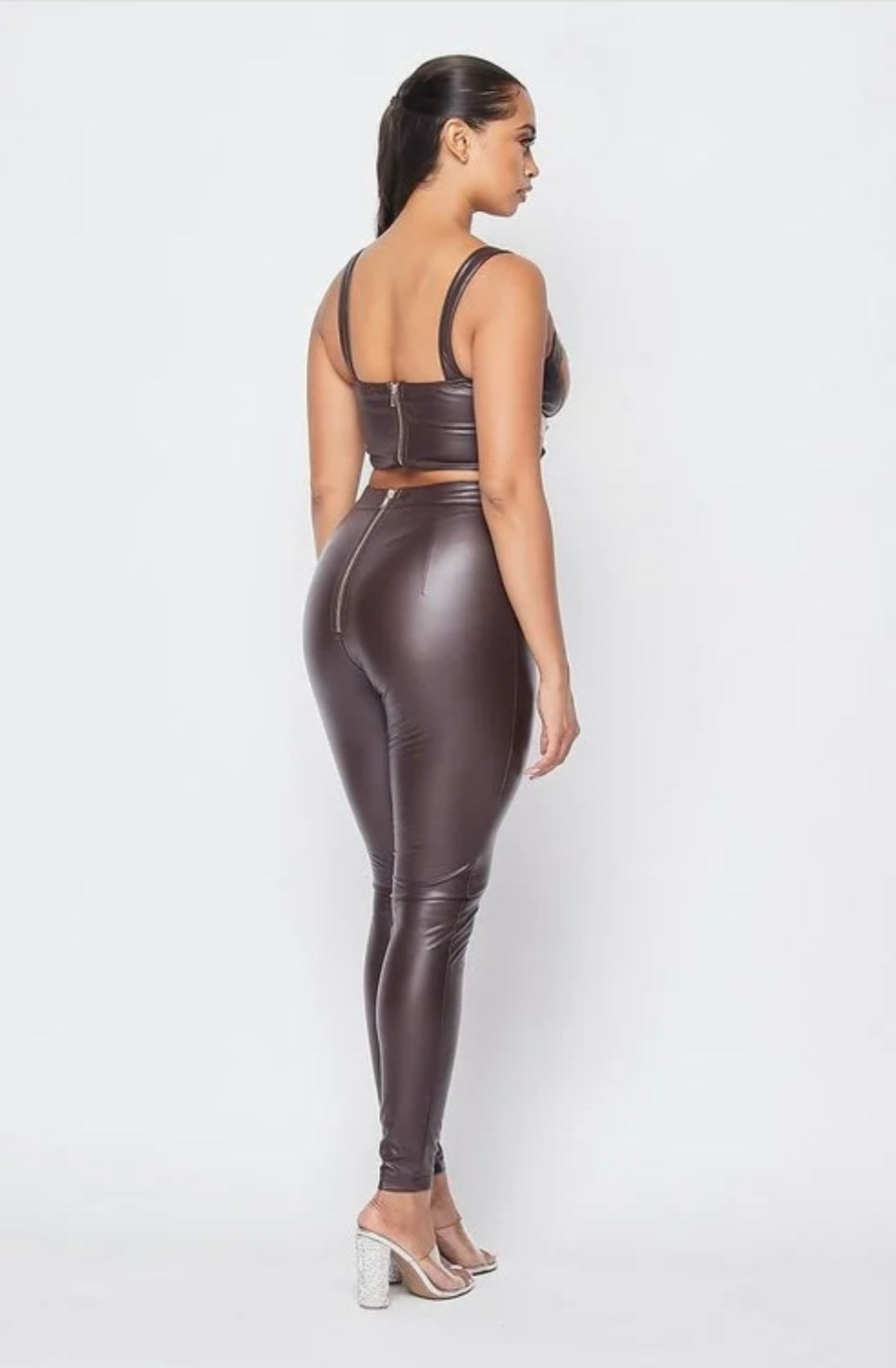 Shades of melanin Faux leather pants set