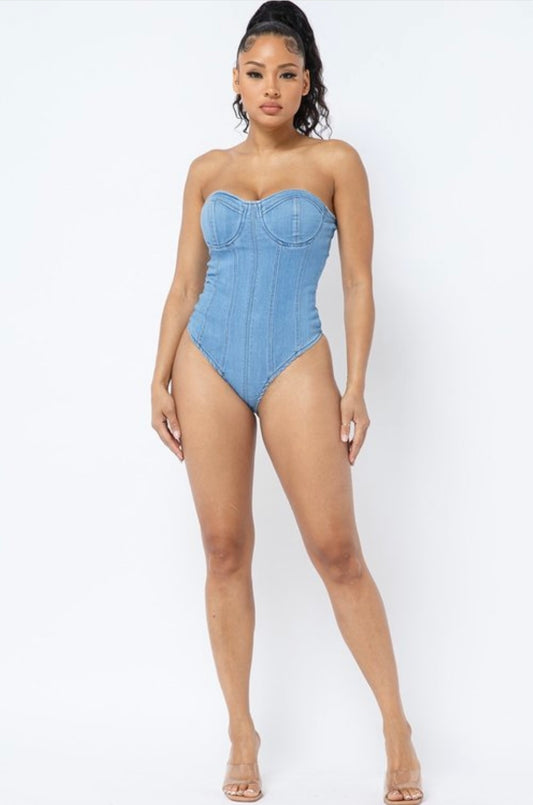 Strapless Denim BodySuit