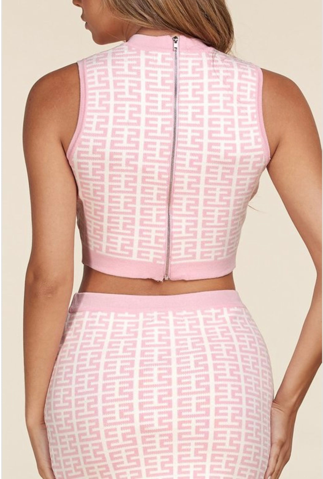 Pretty In pink  Bodycon Mini skirt set