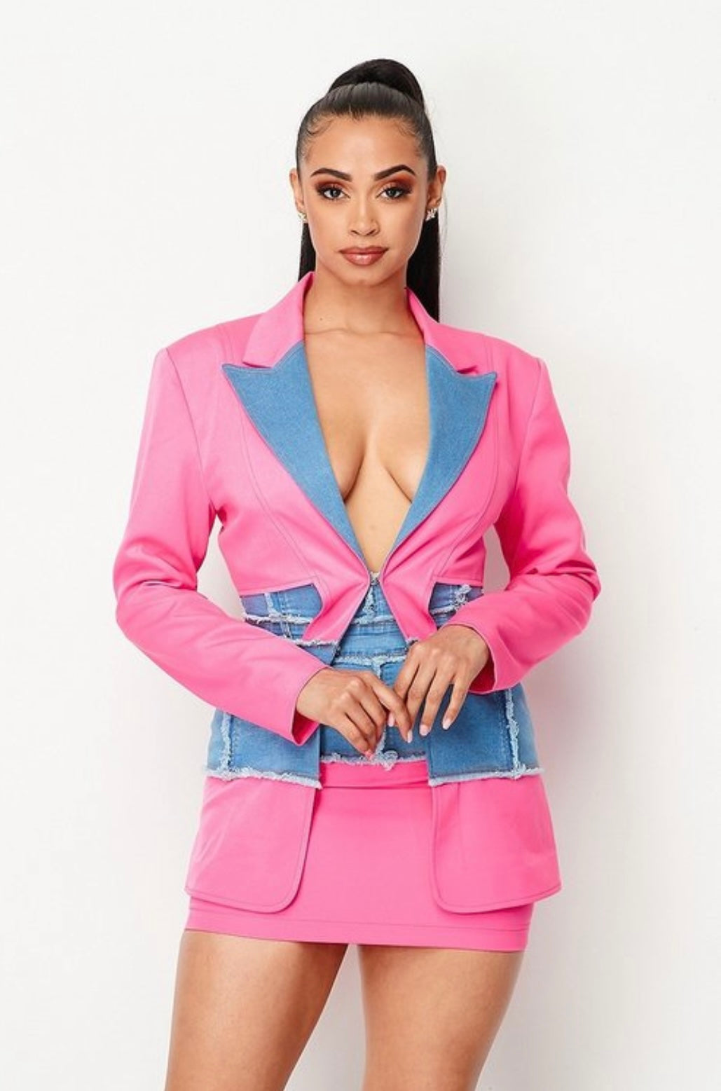 Pink and Jean Suit set