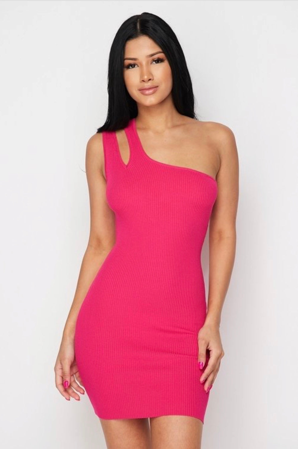 Pink one Shoulder Dress