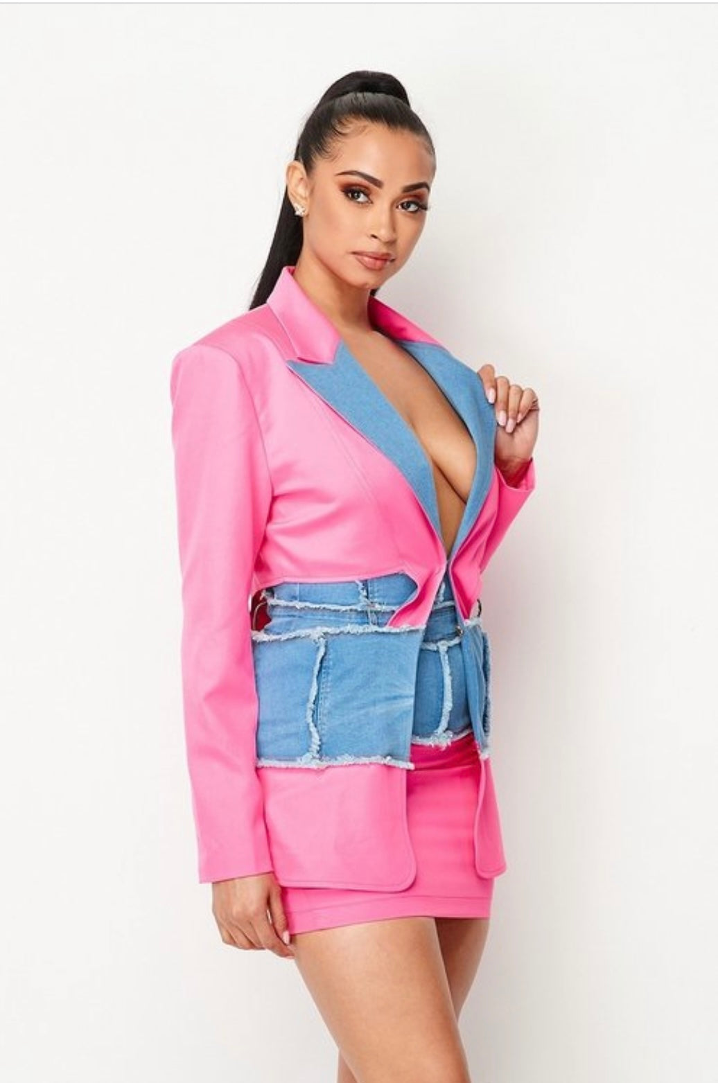 Pink and Jean Suit set