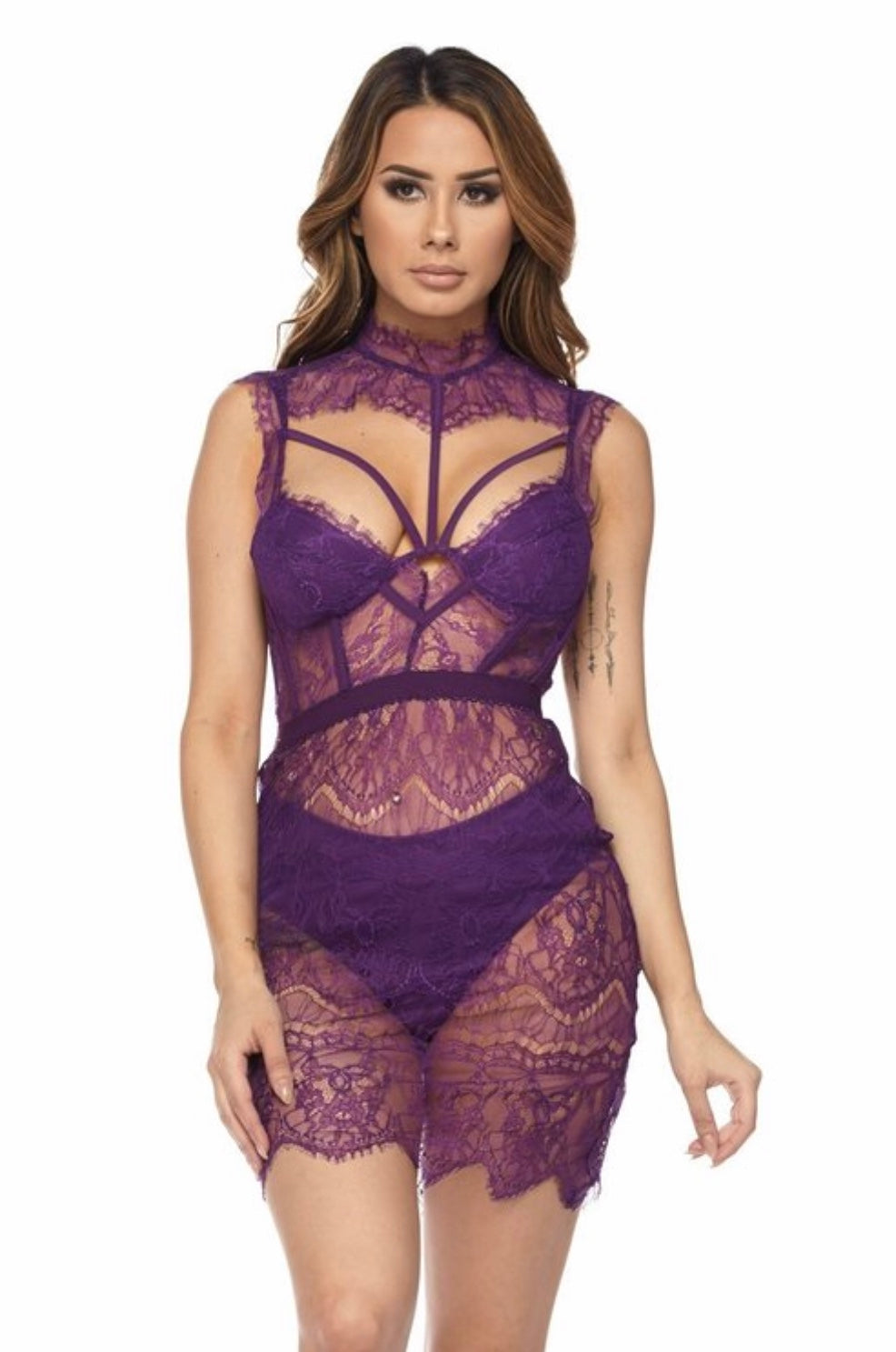 Eggplant Lace Dress