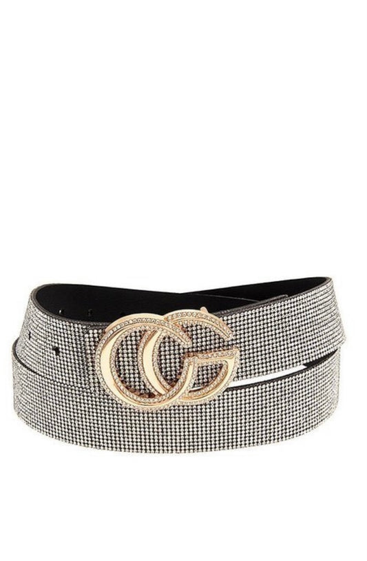 RHINESTONE PAVE FASHION BELT  L:44