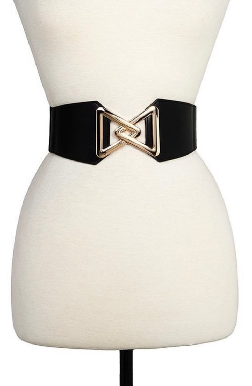 TRIANGLE BUCKLE ACCENT FASHION STRETCH BELT